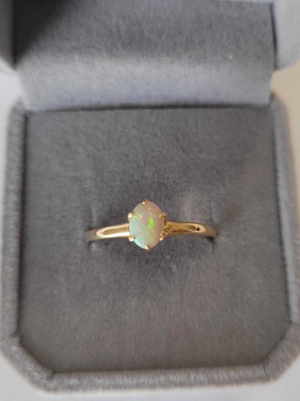 Opal Gold Vintage Ring 10k Womens October Birthstone - Picture 8 of 16